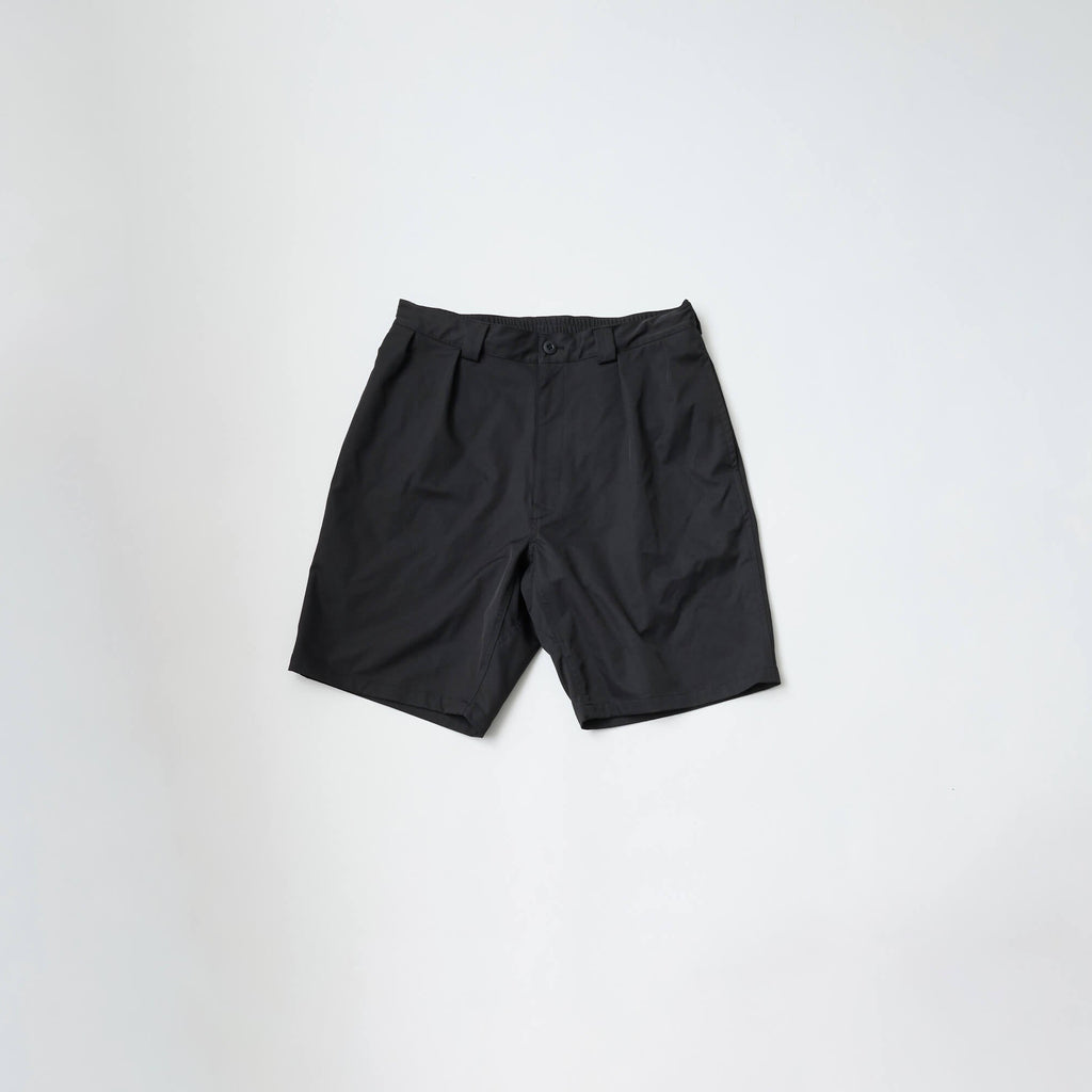 Polyester Wide Chino Short Trousers / Black