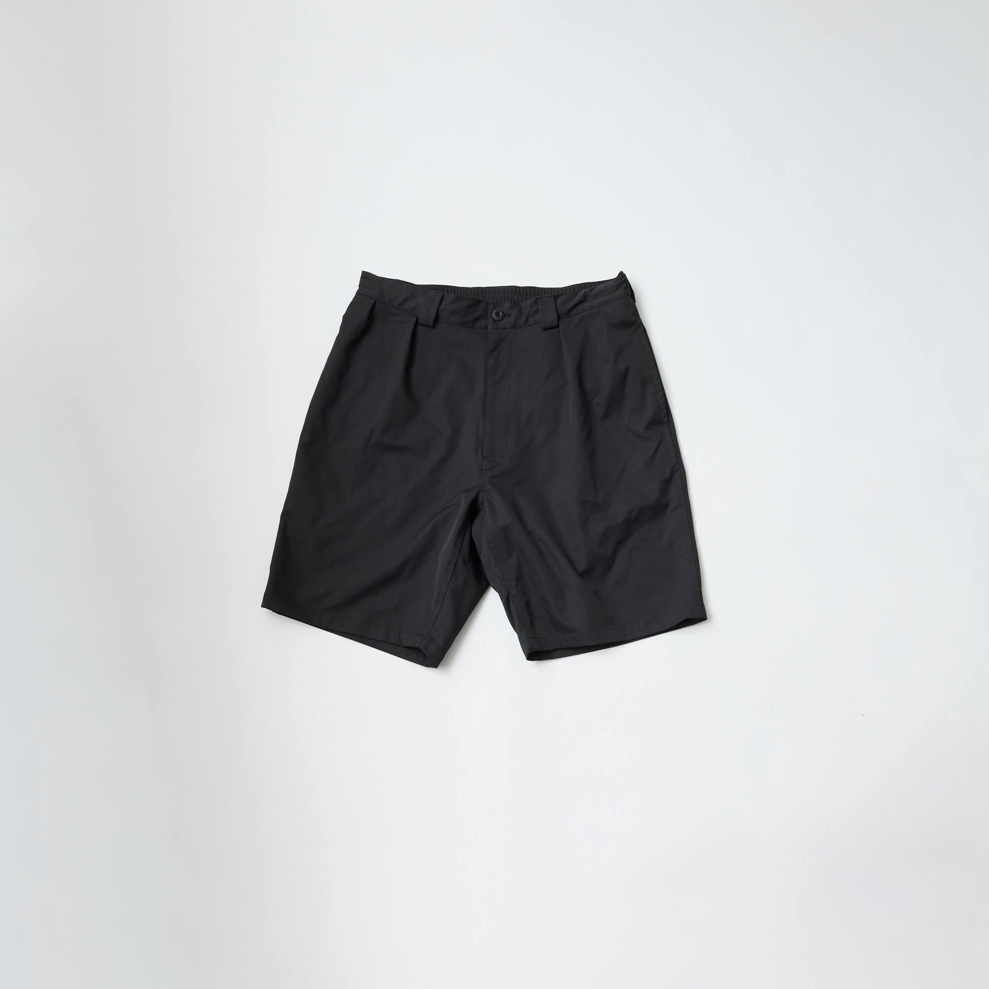 Polyester Wide Chino Short Trousers / Black