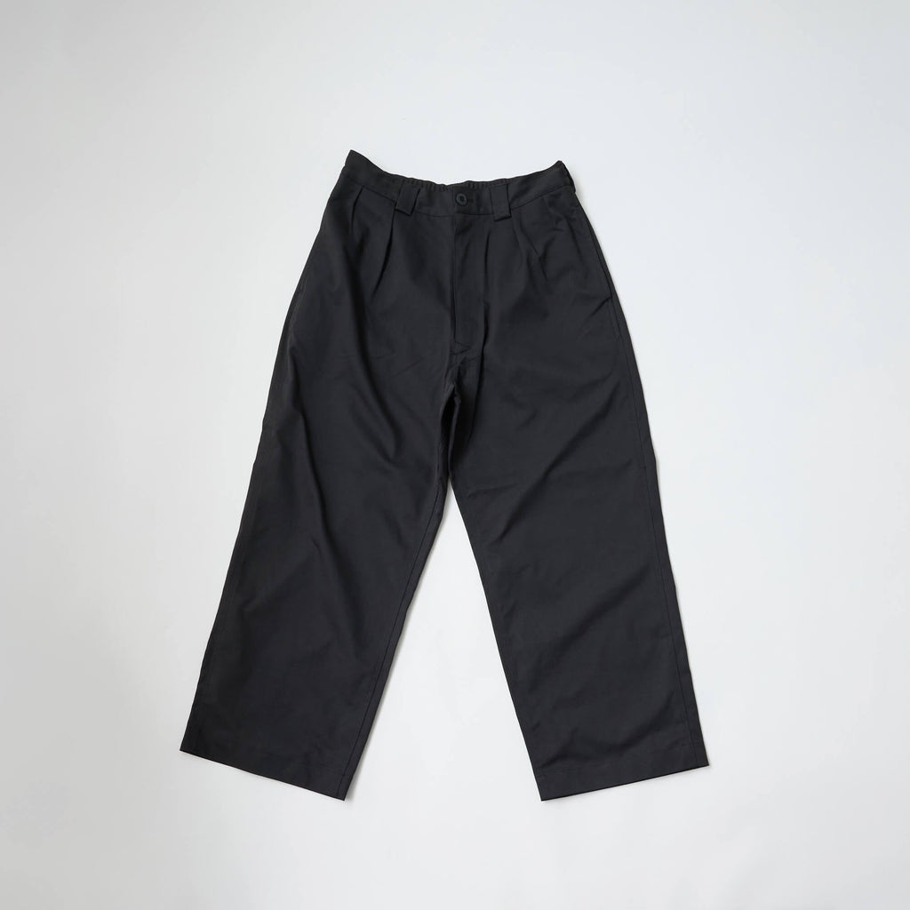 Polyester Wide Chino Trousers / Black