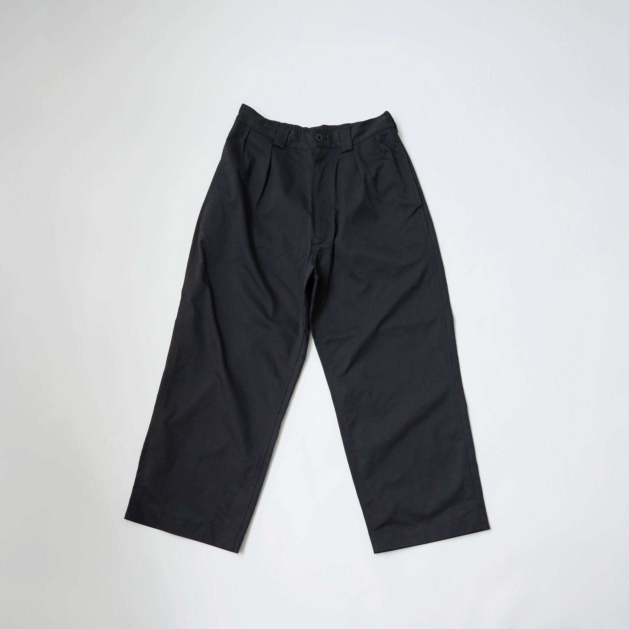 Polyester Wide Chino Trousers / Black