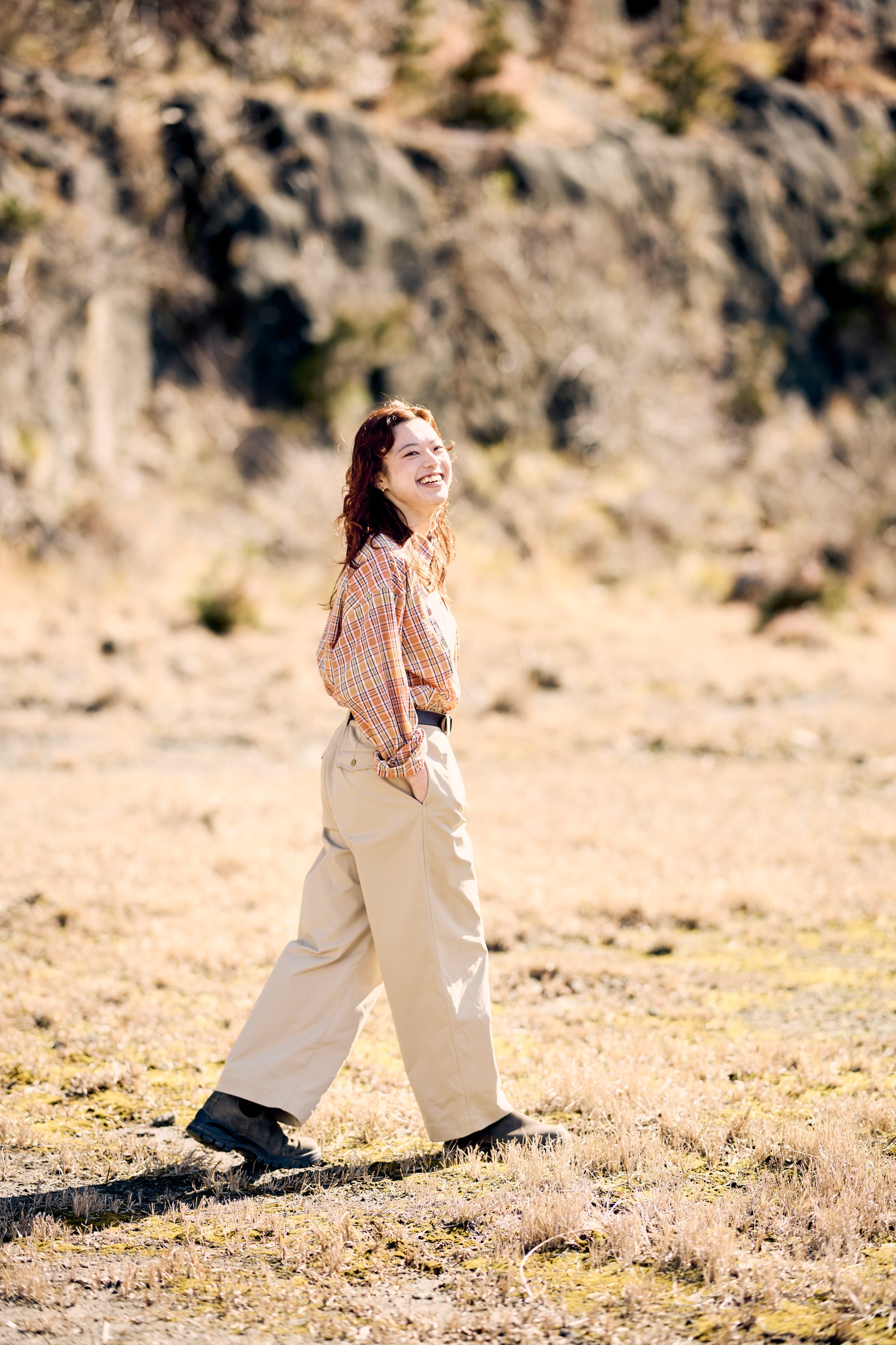 Wide Chino Trousers / Beige