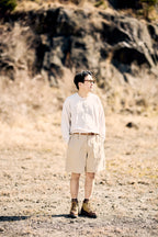 Polyester Wide Chino Short Trousers / Black
