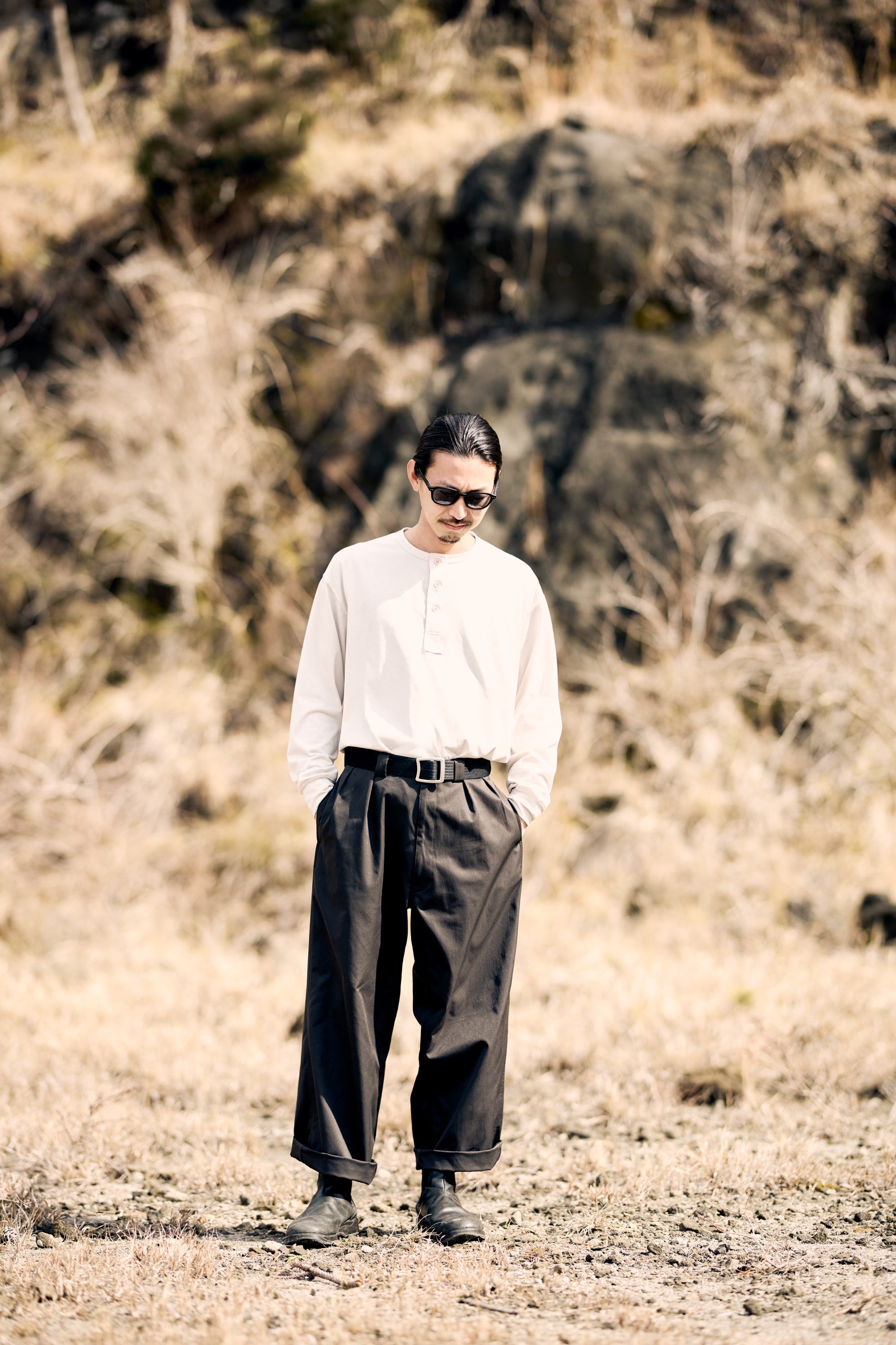 Wide Chino Trousers / Charcoal