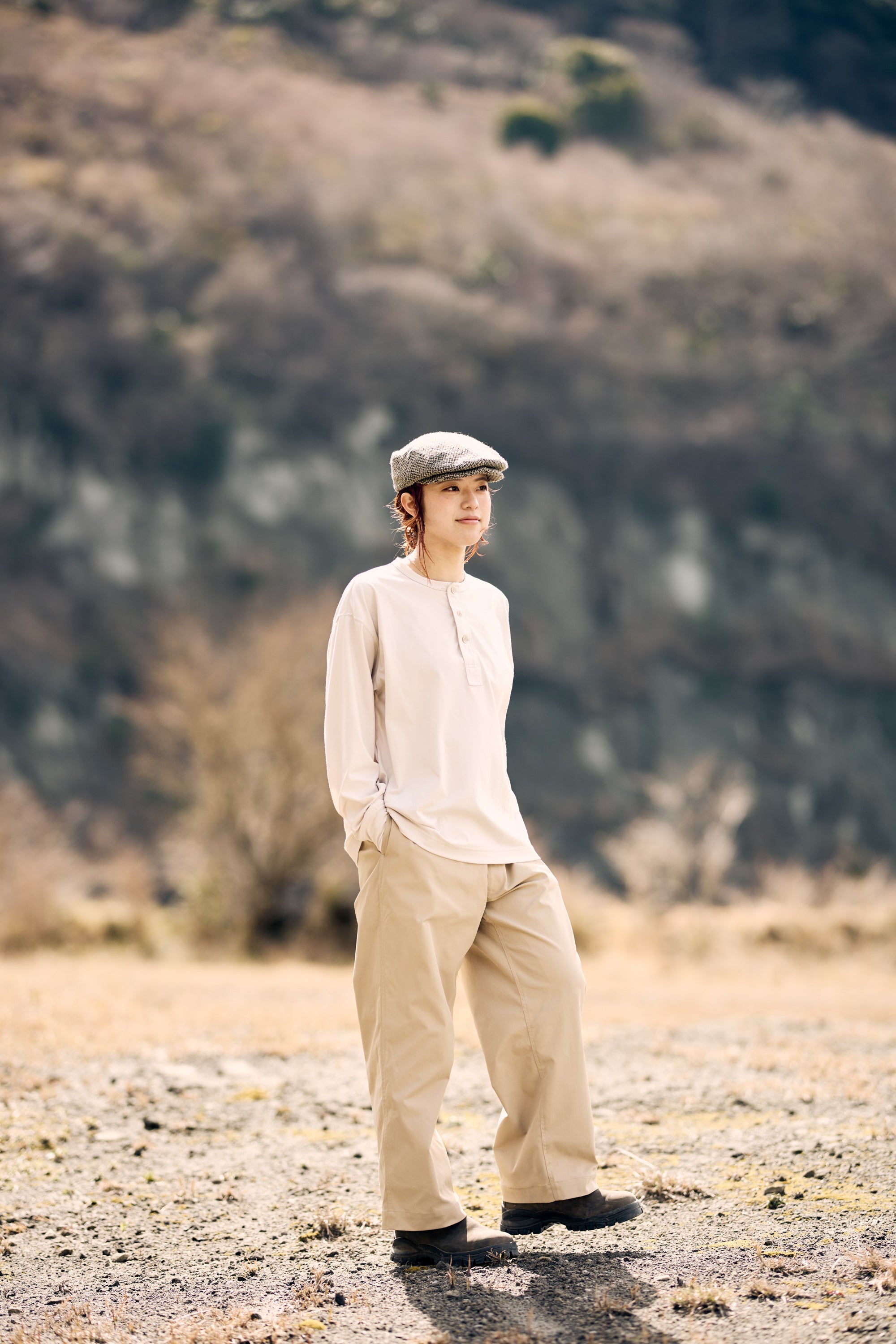 Henley Neck Long Sleeve T-shirt