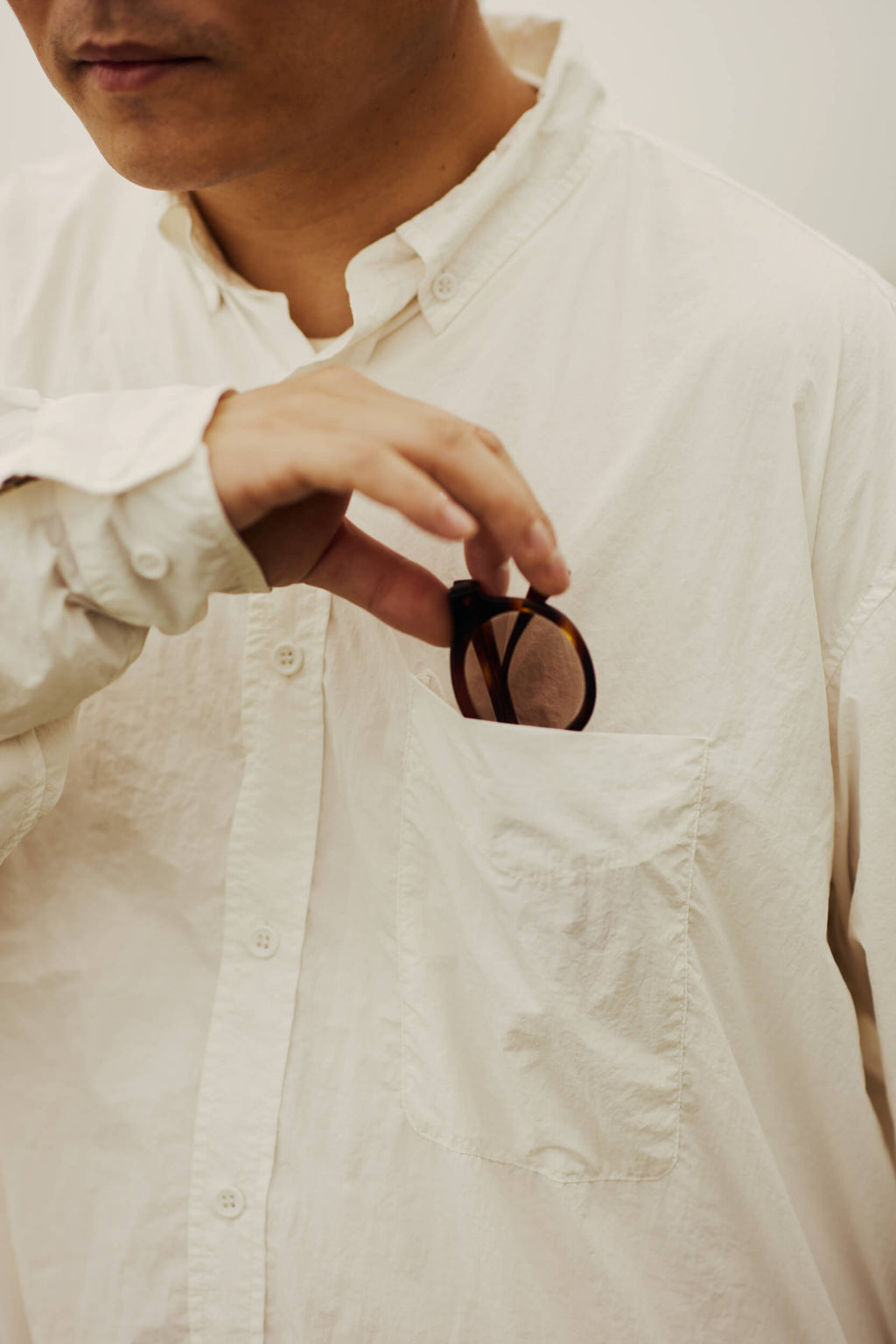 Nylon Button Down Shirt