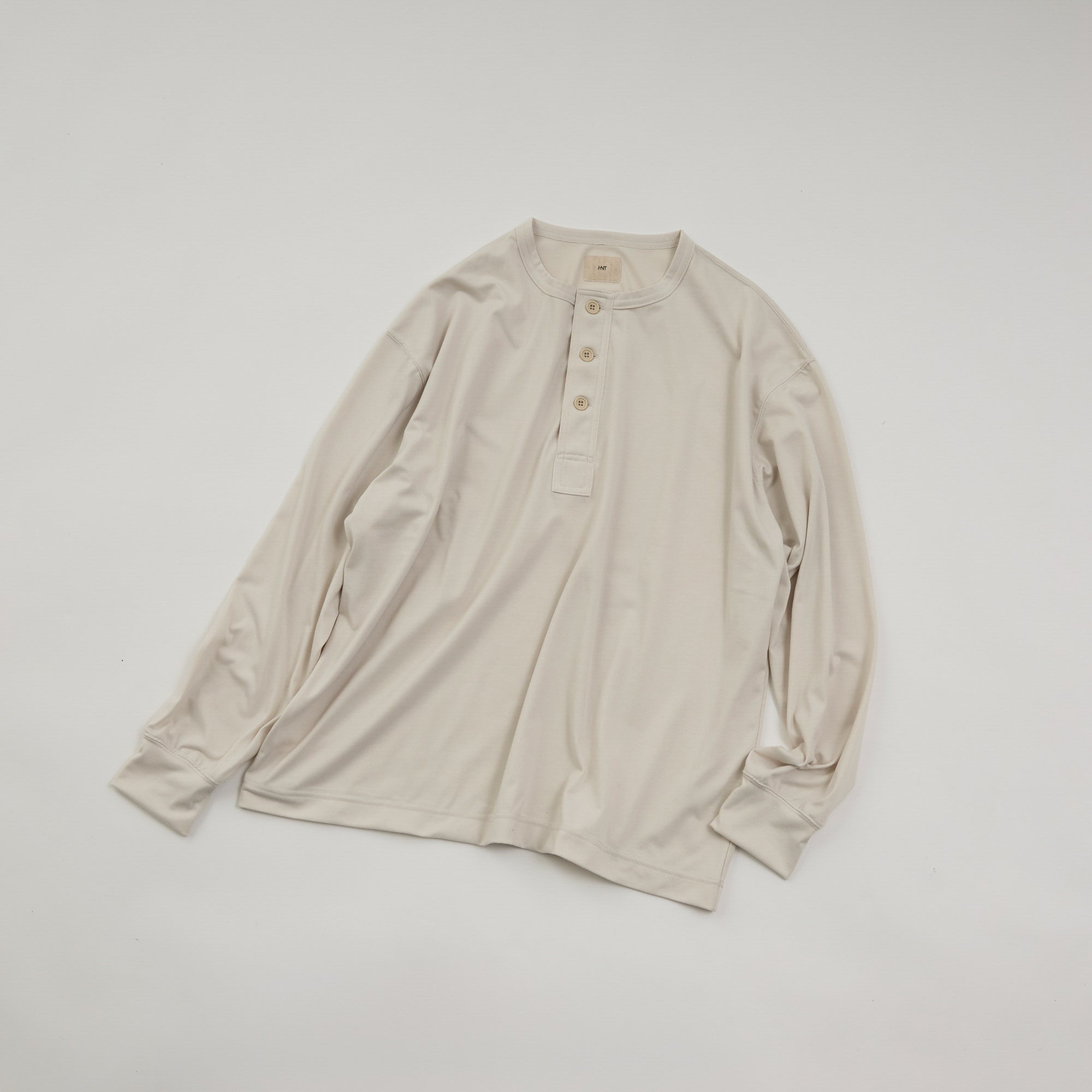Polyester Henley Neck L/S T-shirt