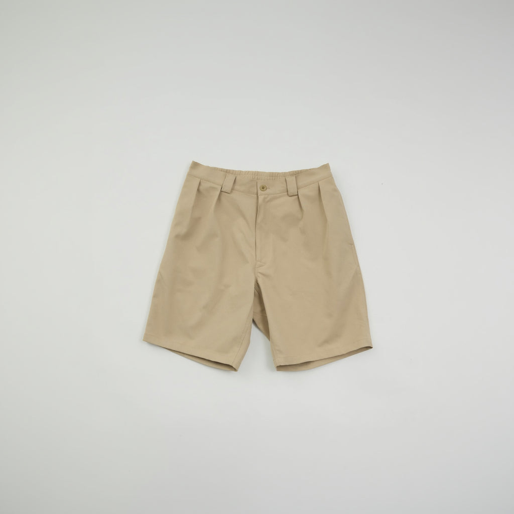 Polyester Wide Chino Short Trousers / Beige