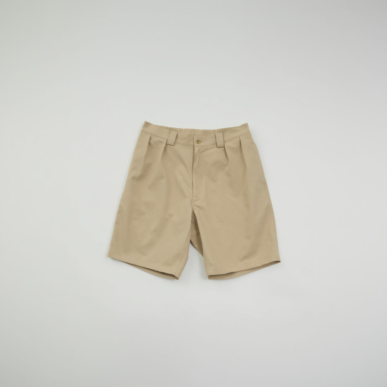 Polyester Wide Chino Short Trousers / Beige