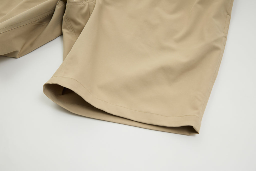 Polyester Wide Chino Short Trousers / Black