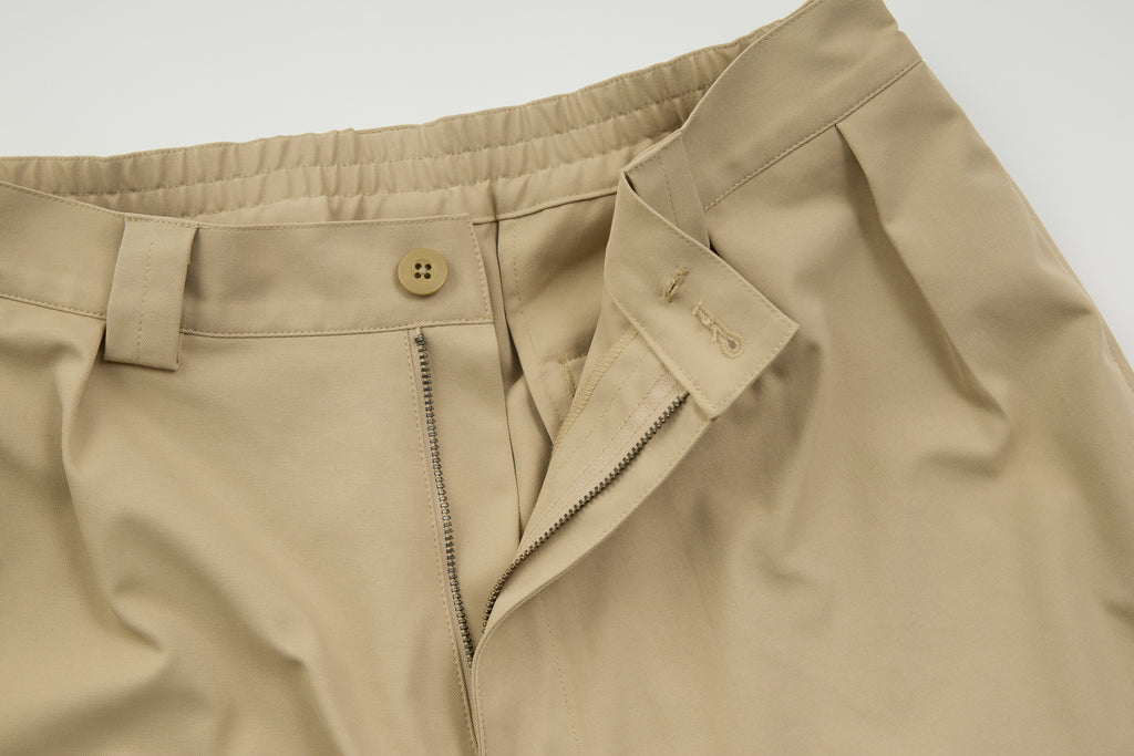 Polyester Wide Chino Short Trousers / Black