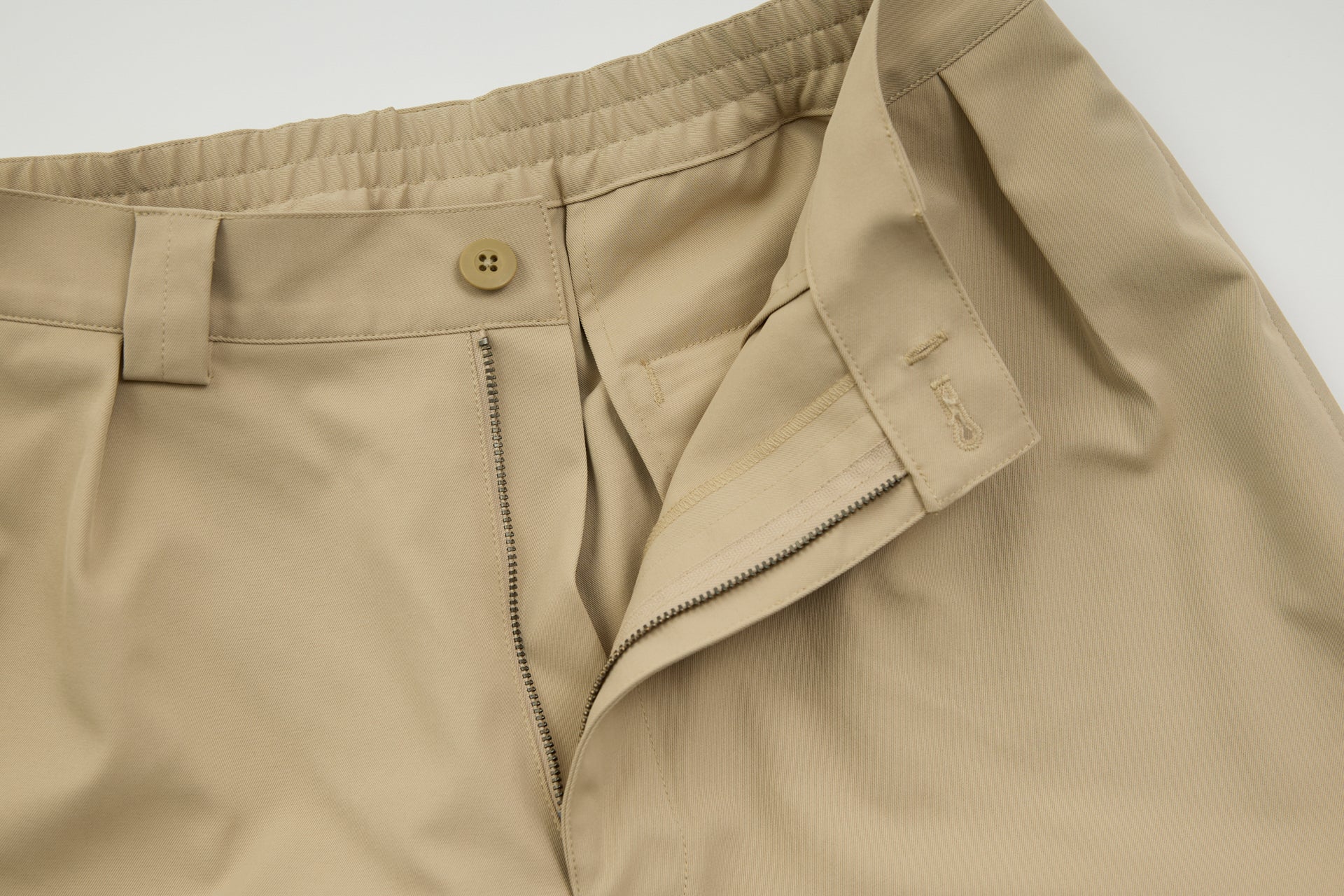 Polyester Wide Chino Short Trousers / Black