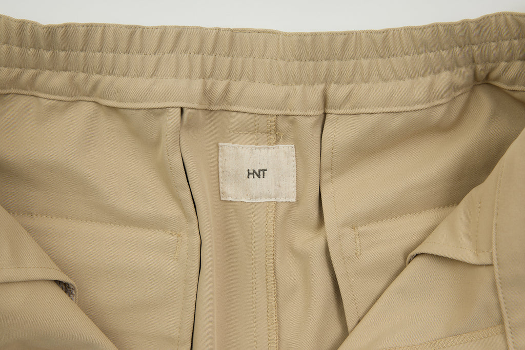 Polyester Wide Chino Short Trousers / Black