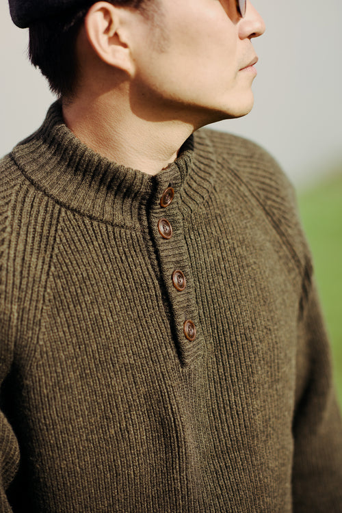 ROUVER × HNT Henley Neck Sweater