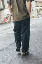 Polyester Wide Chino Trousers / Black